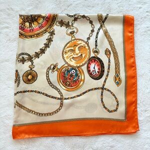 Women silky scarf square shape